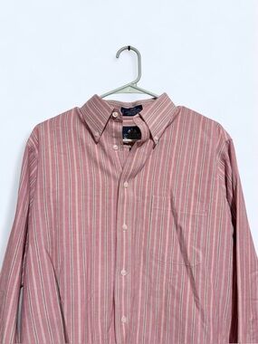 Stafford Striped Button-Down Shirt - Pink